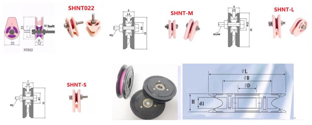 Bản vẽ kỹ thuật các loại puli sứ khoen sứ dẫn hướng có vòng bi
