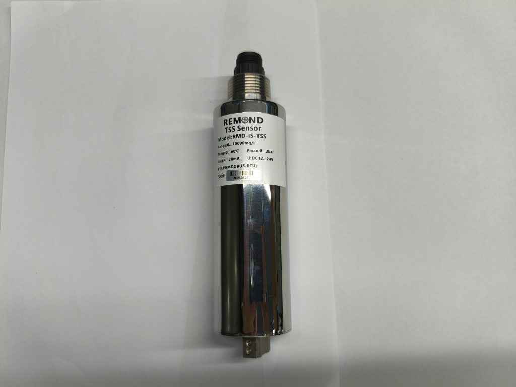 Tem thông số kỹ thuật thực tế của cảm biến đo chất rắn lơ lửng TSS REMOND model RMD-IS-TSS.
