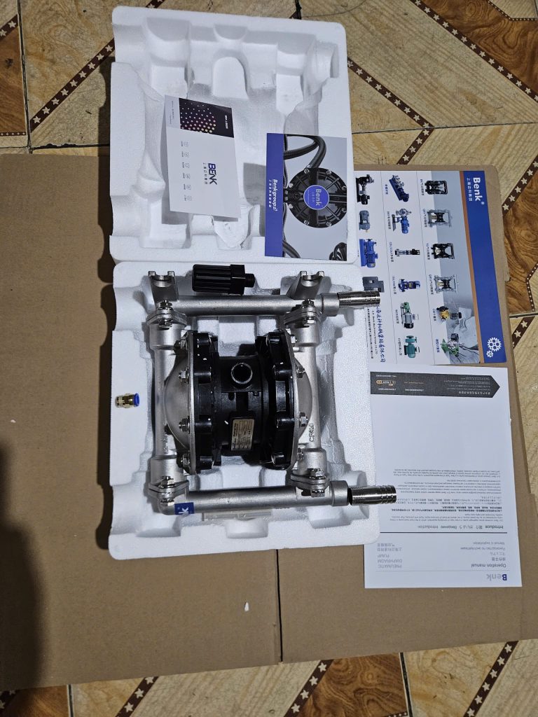 Bơm màng khí nén BENK QB-25FFY chính hãng nhập khẩu nguyên hộp đầy đủ catalog hướng dẫn sử dụng và chứng chỉ