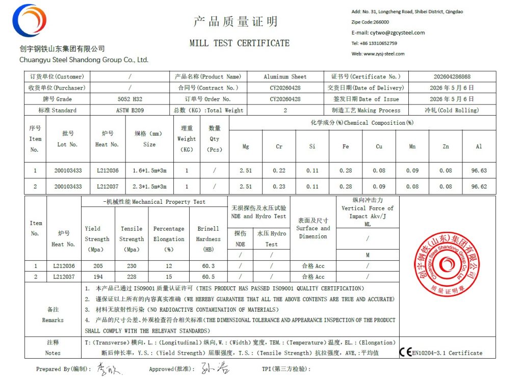 nhôm hợp kim chuangyu steel tphcm
